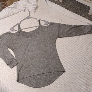 Gray Cold Shoulder Top